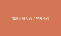 电脑开机灯亮了屏幕不亮