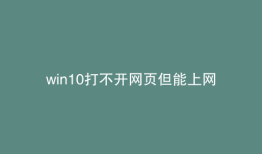 win10打不开网页但能上网
