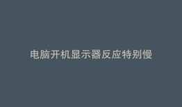 电脑开机显示器反应特别慢