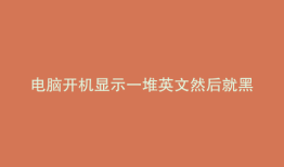 电脑开机显示一堆英文然后就黑屏了