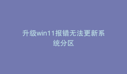升级win11报错无法更新系统分区