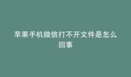 苹果手机微信打不开文件是怎么回事