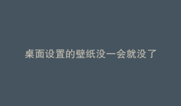 桌面设置的壁纸没一会就没了