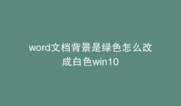 word文档背景是绿色怎么改成白色win10