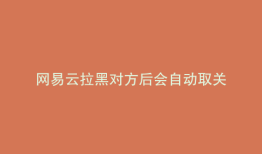 网易云拉黑对方后会自动取关