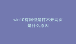 win10有网但是打不开网页是什么原因