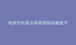 电脑开机显示屏黑屏鼠标键盘不亮又自动启动又关机