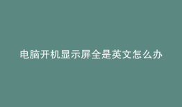 电脑开机显示屏全是英文怎么办