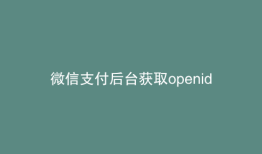 微信支付后台获取openid