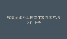 微信企业号上传媒体文件之本地文件上传