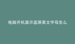 电脑开机显示蓝屏英文字母怎么回事