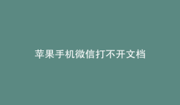苹果手机微信打不开文档
