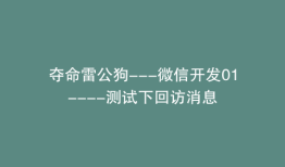 夺命雷公狗---微信开发01----测试下回访消息