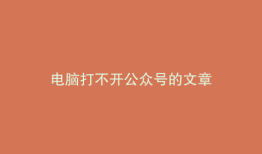 电脑打不开公众号的文章