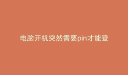 电脑开机突然需要pin才能登录是什么意思