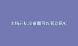 电脑开机没桌面可以看到鼠标