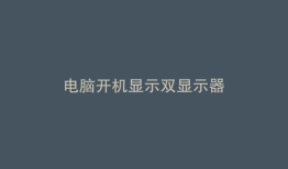 电脑开机显示双显示器