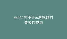 win11打不开ie浏览器的兼容性视图