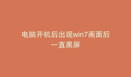 电脑开机后出现win7画面后一直黑屏