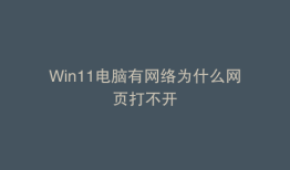 Win11电脑有网络为什么网页打不开