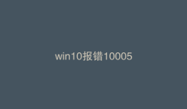 win10报错10005