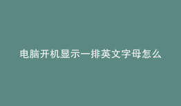 电脑开机显示一排英文字母怎么办