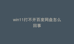 win11打不开百度网盘怎么回事