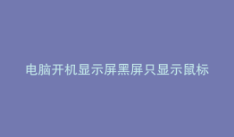 电脑开机显示屏黑屏只显示鼠标
