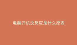 电脑开机没反应是什么原因