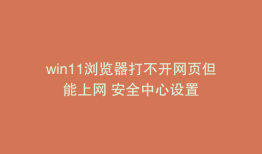 win11浏览器打不开网页但能上网 安全中心设置