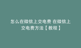 怎么在微信上交电费 在微信上交电费方法【教程】