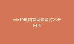 win10电脑有网但是打不开网页
