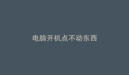 电脑开机点不动东西