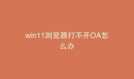 win11浏览器打不开OA怎么办