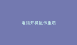电脑开机显示重启