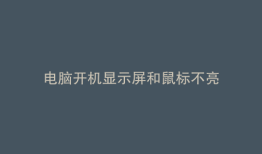 电脑开机显示屏和鼠标不亮