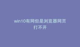 win10有网但是浏览器网页打不开