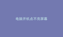电脑开机点不亮屏幕
