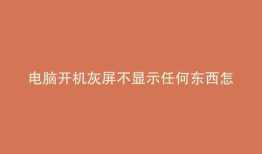电脑开机灰屏不显示任何东西怎么办