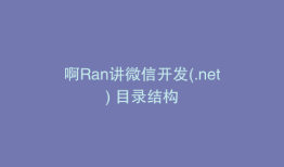 啊Ran讲微信开发(.net) 目录结构