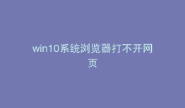 win10系统浏览器打不开网页