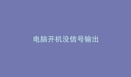 电脑开机没信号输出