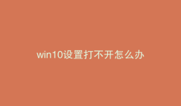 win10设置打不开怎么办