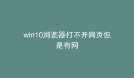 win10浏览器打不开网页但是有网