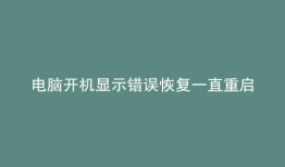 电脑开机显示错误恢复一直重启