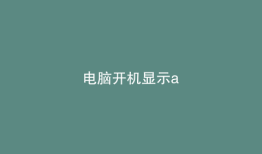 电脑开机显示a