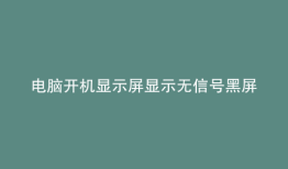 电脑开机显示屏显示无信号黑屏且键盘失灵怎么办