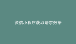 微信小程序获取请求数据