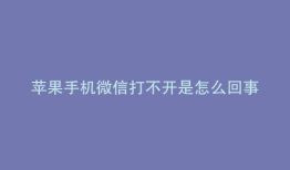 苹果手机微信打不开是怎么回事