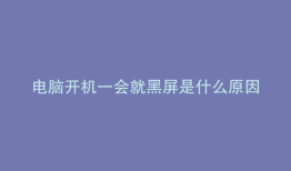 电脑开机一会就黑屏是什么原因,要过一天才能开机